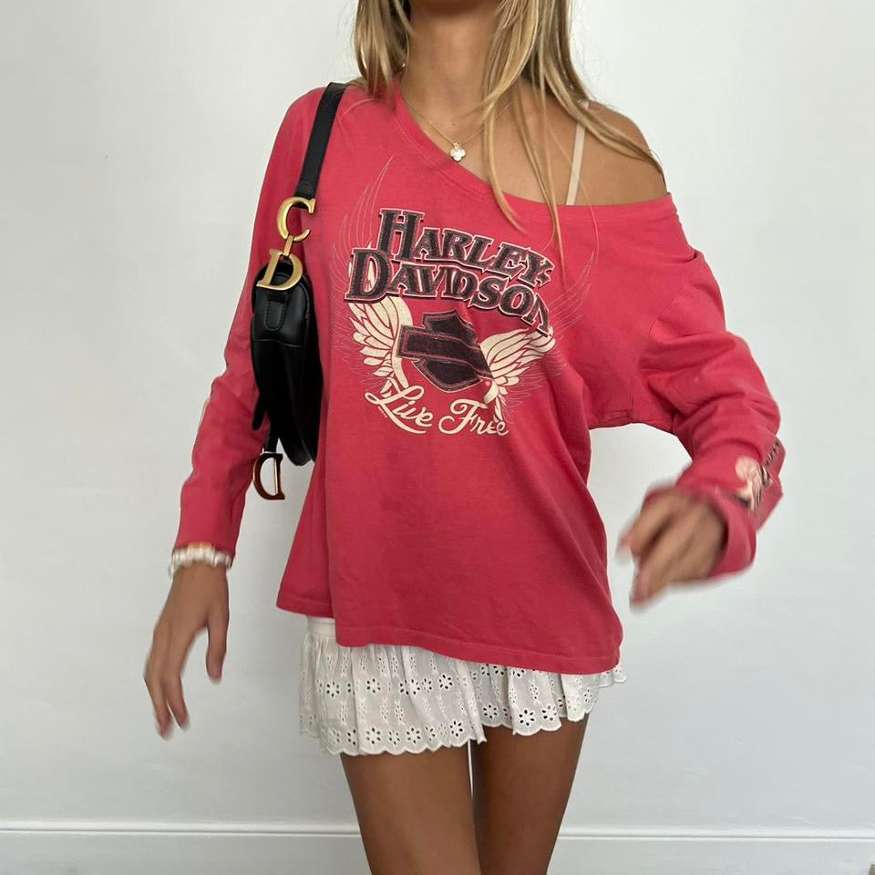 Vintage 90’s Harley Davidson off the shoulder tee