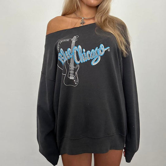 Vintage 90’s guitar blue vintage sweatshirt