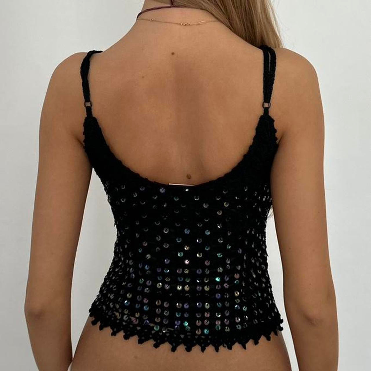 Vintage 90’s black sequin cami top