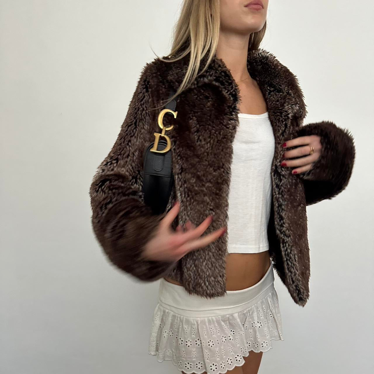 Vintage 2000’s brown faux fur jacket