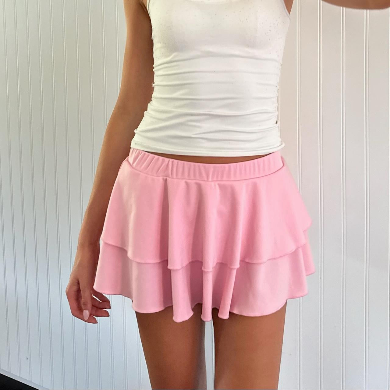 Vintage 2000s pink ballerina layered mini skirt 💗