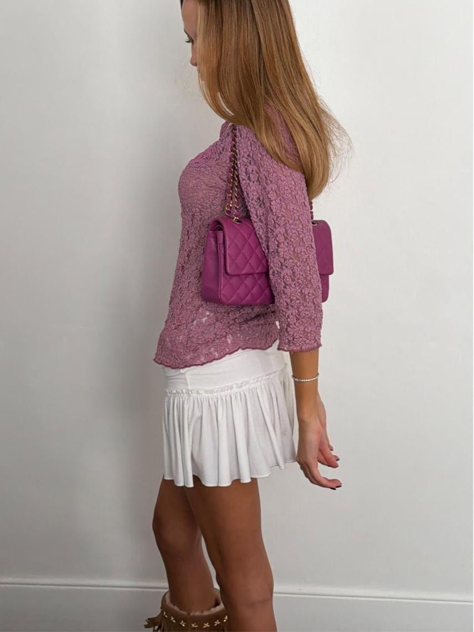 Vintage 00’s pink lace long sleeve top