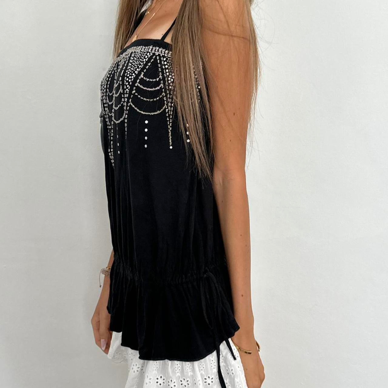Vintage 2000’s black sequin cami top