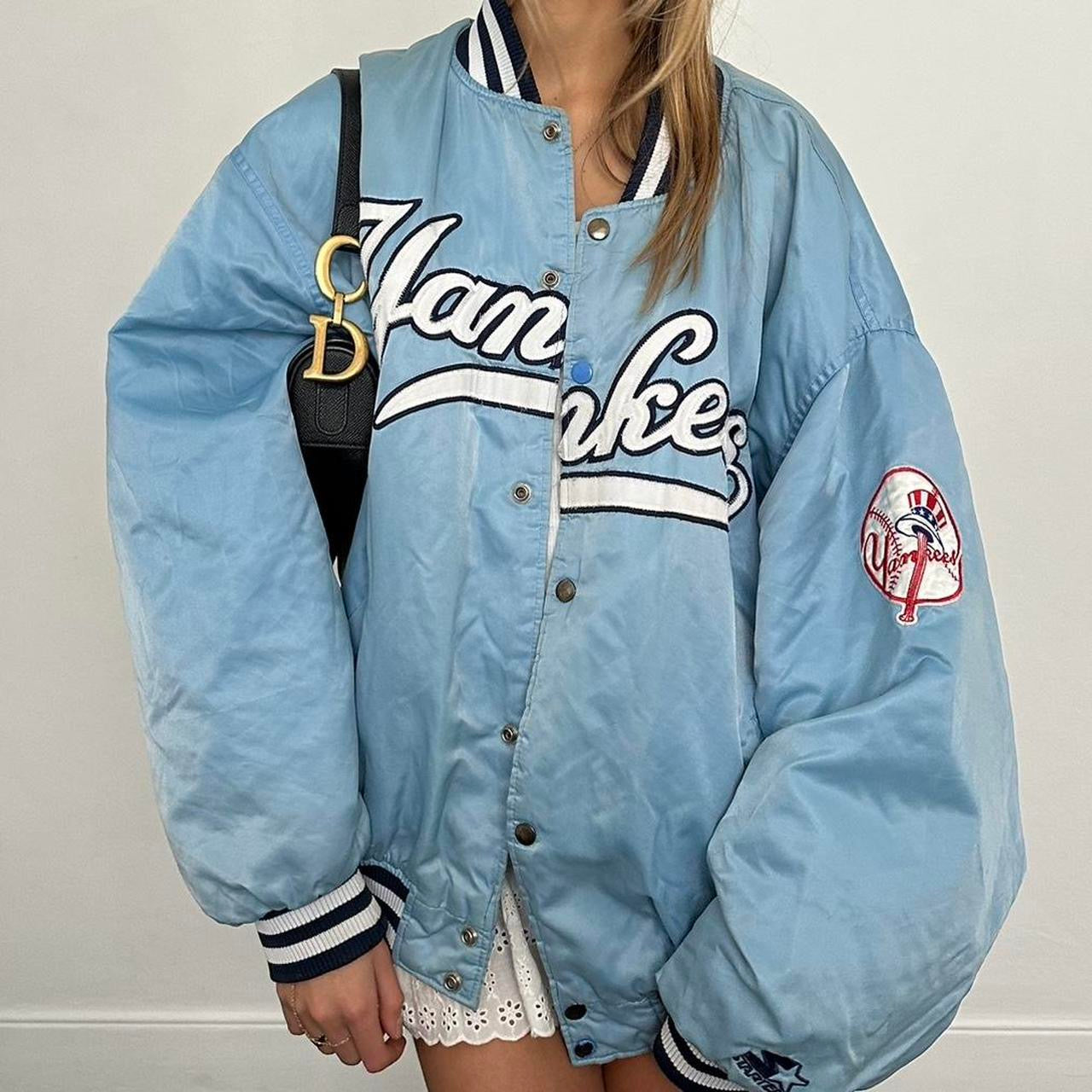 Vintage 90’s Yankees blue varsity bomber jacket