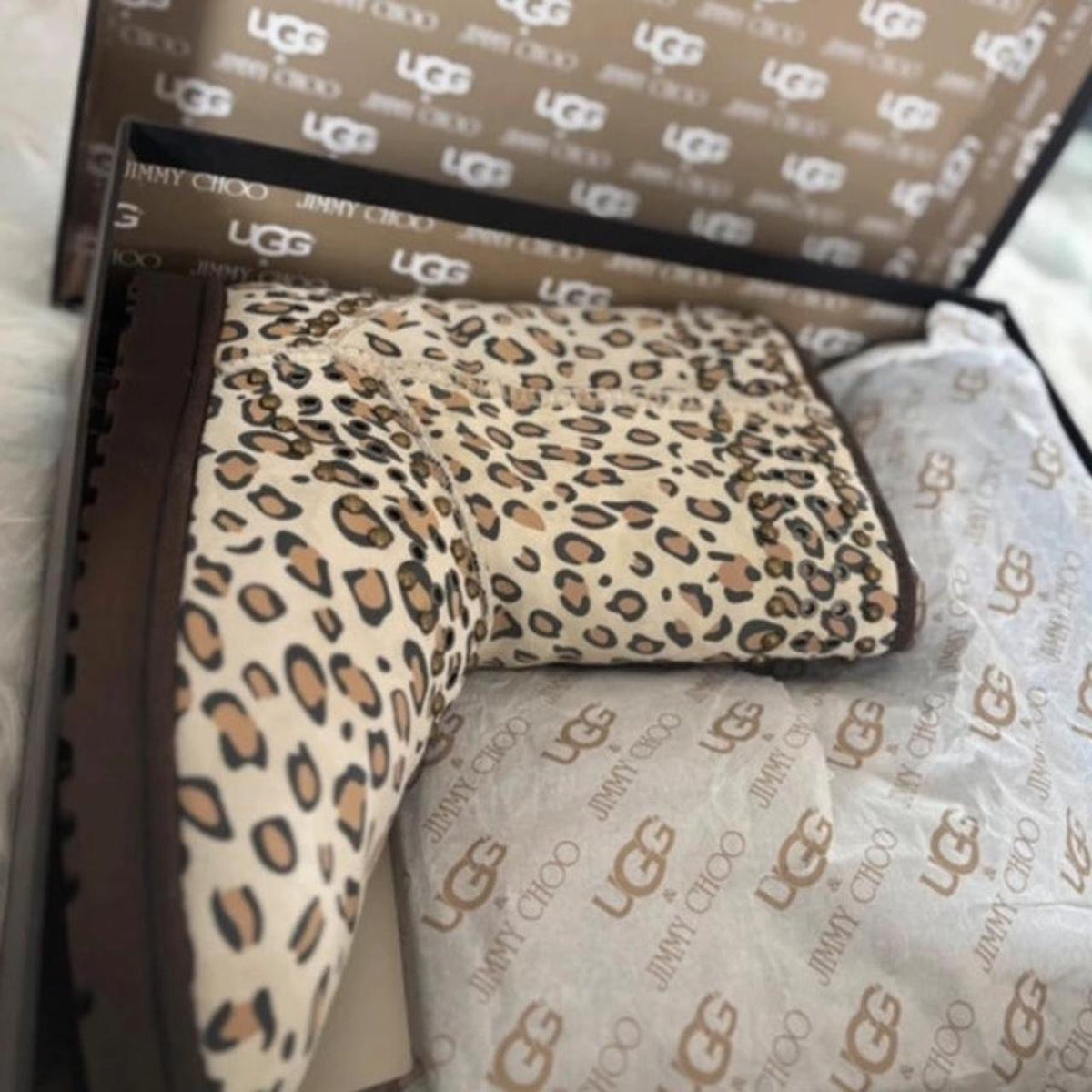 Vintage 2010 leopard Jimmy Choo X Ugg boots