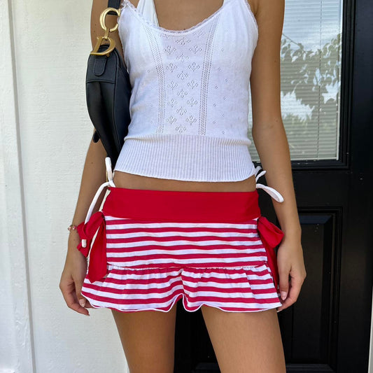 Vintage 90’s red stripe mini skirt