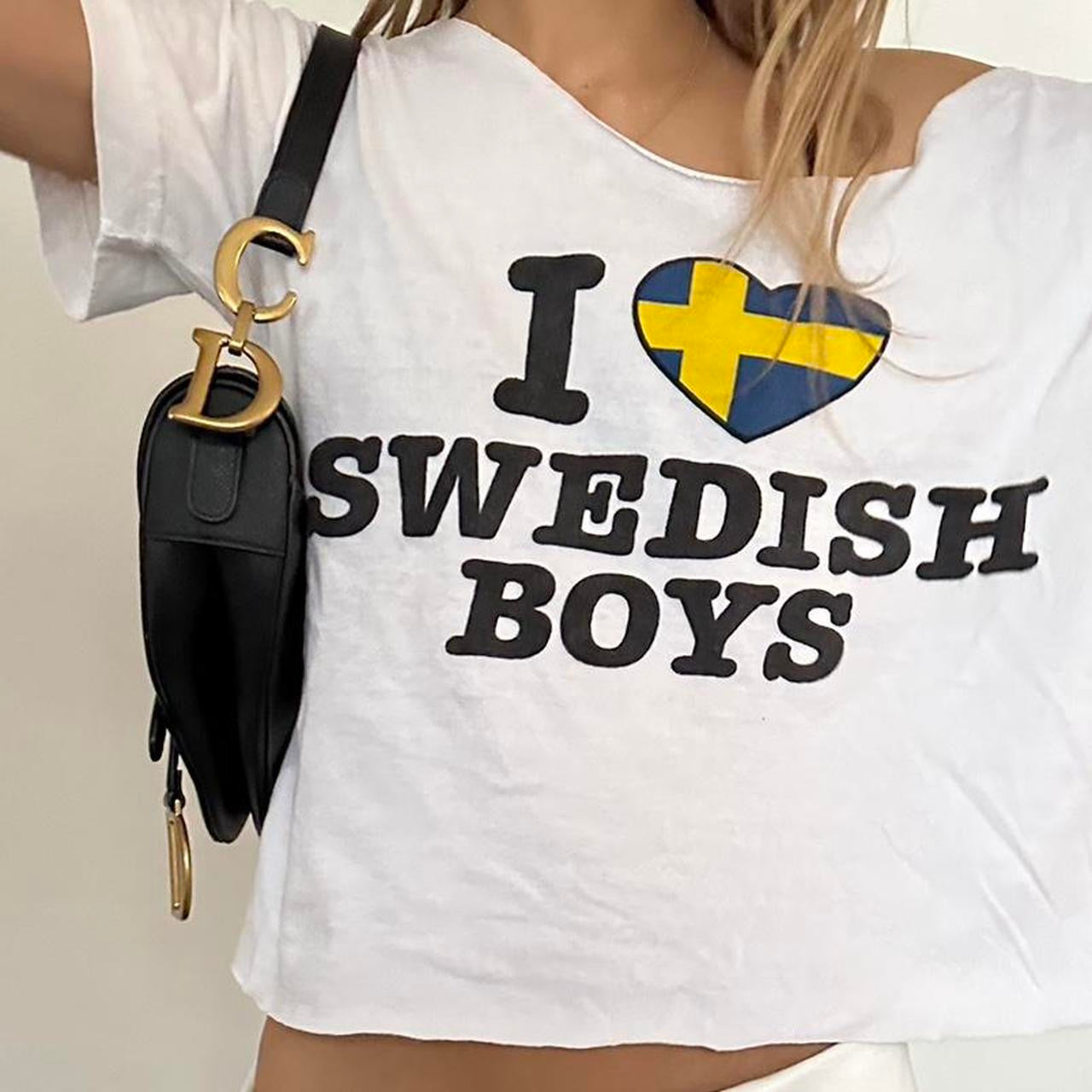 Vintage ‘I love Swedish boys’ graphic fun top