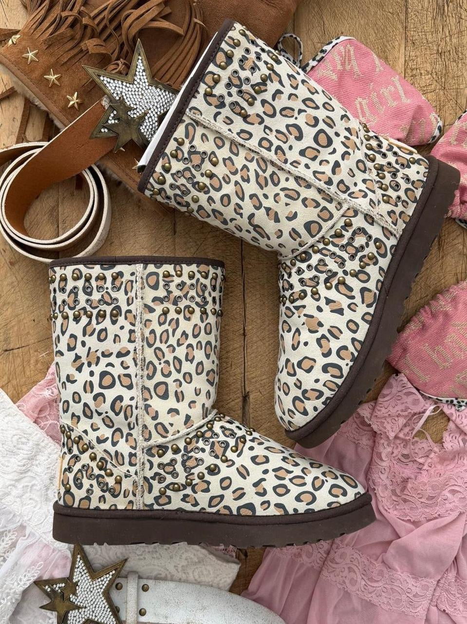 Vintage 2010 Jimmy Choo leopard print X Ugg boots