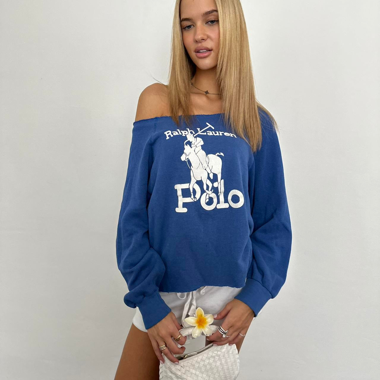 Vintage 90’s Ralph Lauren polo blue sweatshirt