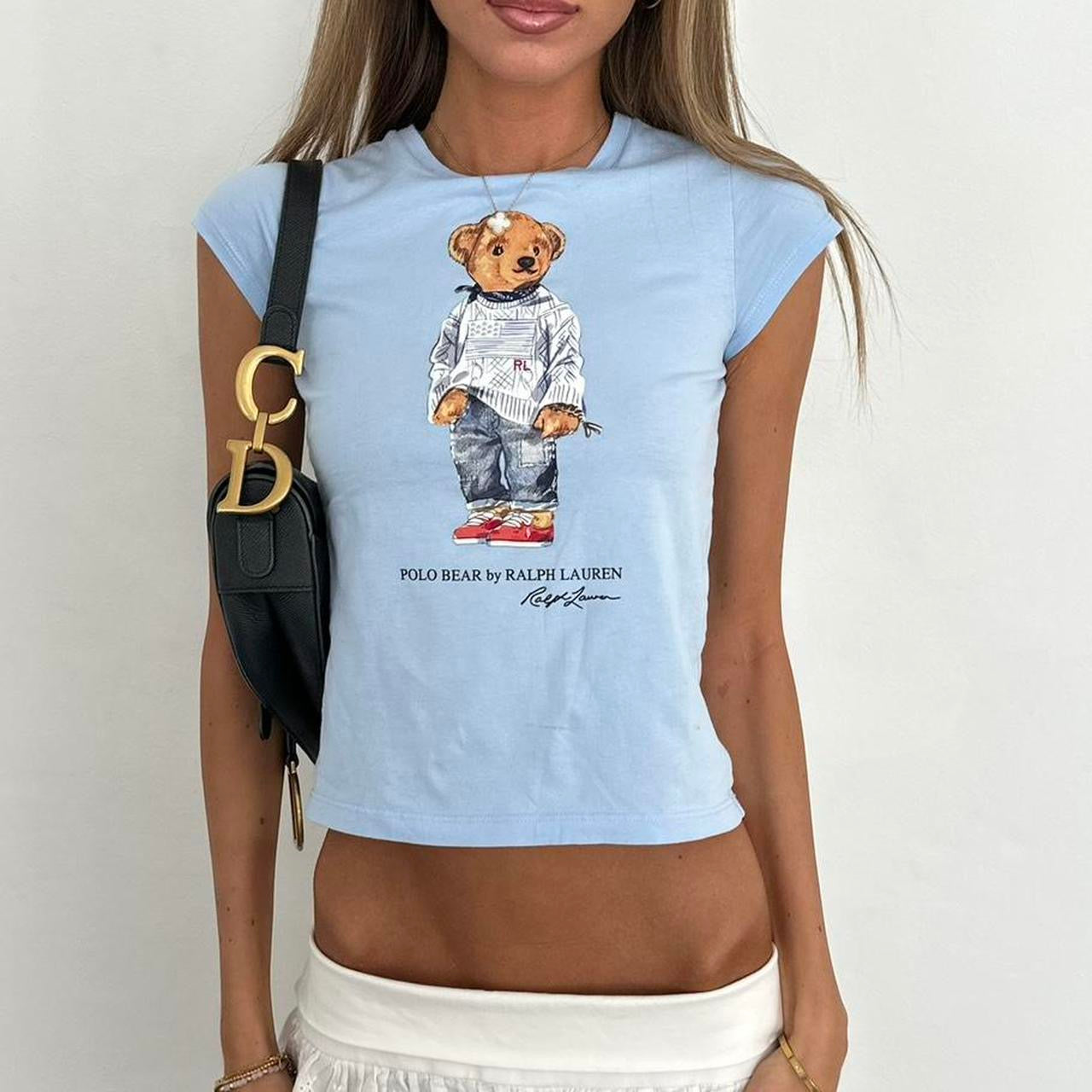 Vintage Ralph Lauren blue bear baby tee