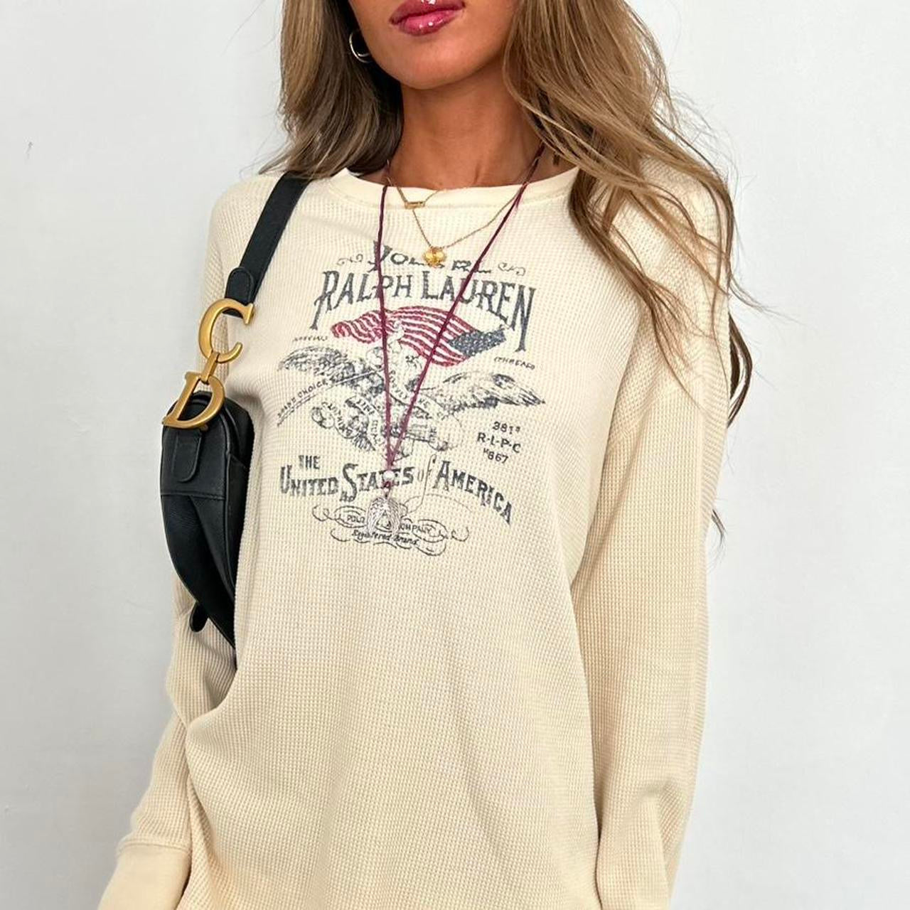 Vintage 2000s Ralph Lauren long sleeve waffle top