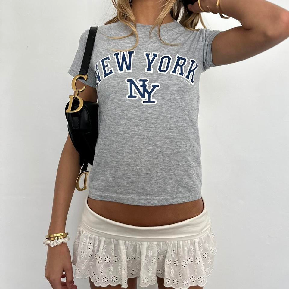 Vintage grey New York baby tee