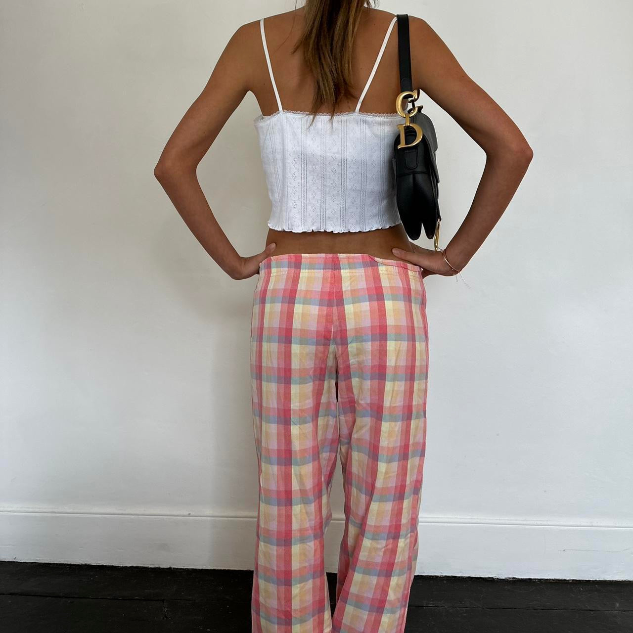 Vintage colourful plaid pants