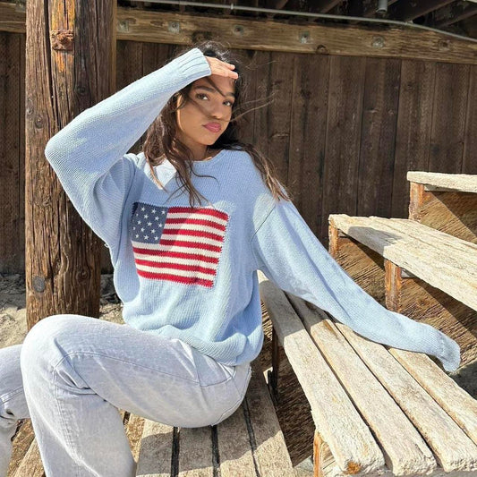 Vintage 90s Ralph Lauren blue cotton knit jumper