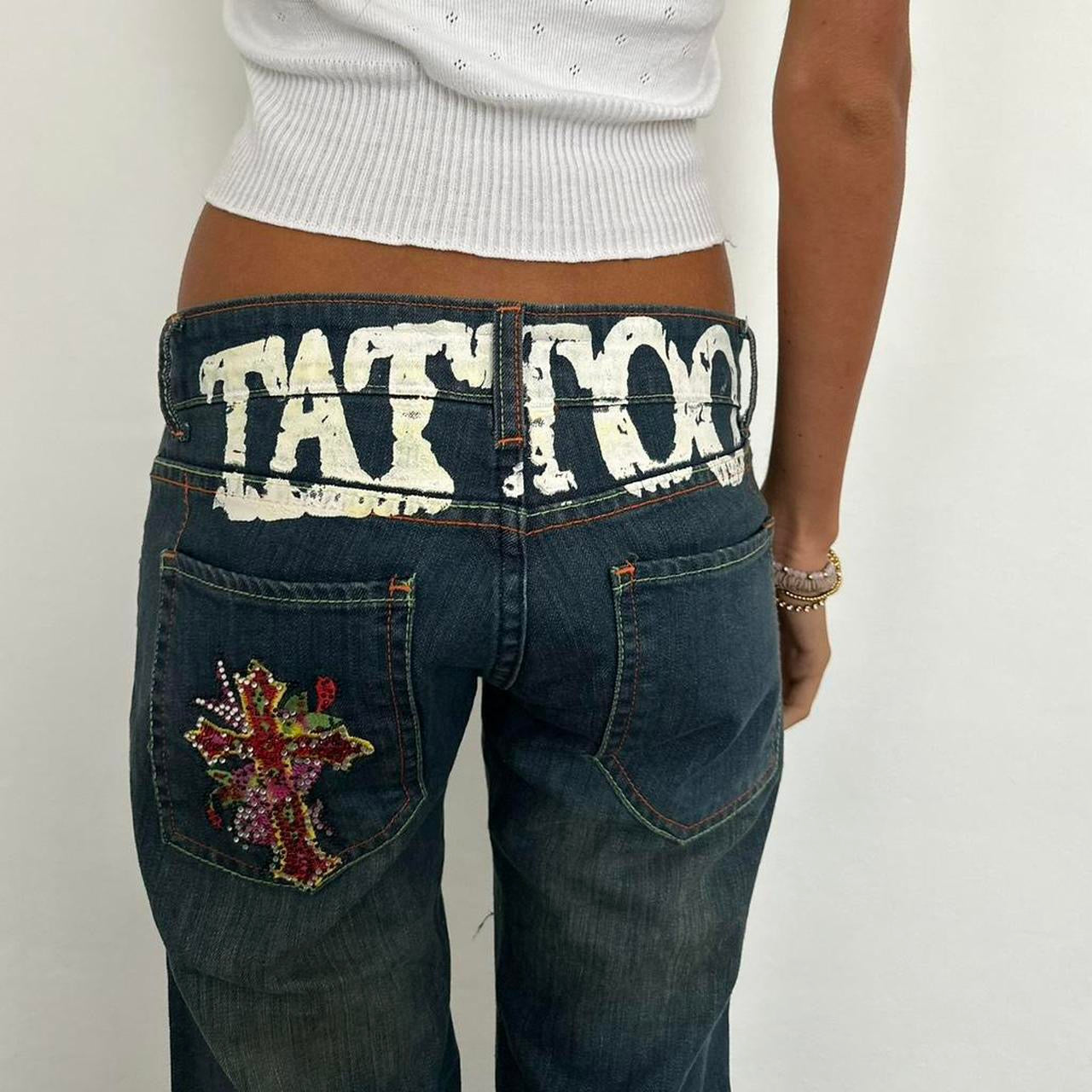 Vintage 2000’s Ed Hardy painting jeans