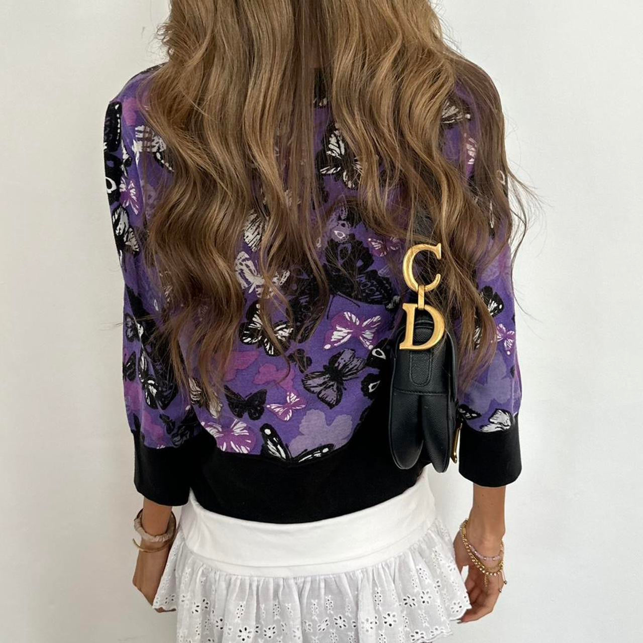 Vintage 2000s purple butterfly cardigan top