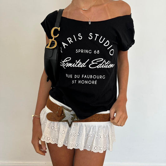 Vintage Paris Studio graphic top