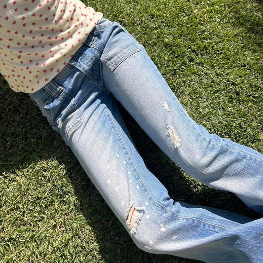 Vintage early 2000s Hollister blue wash bootcut jeans