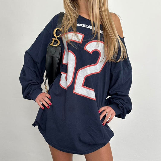 Vintage navy sporty oversized top