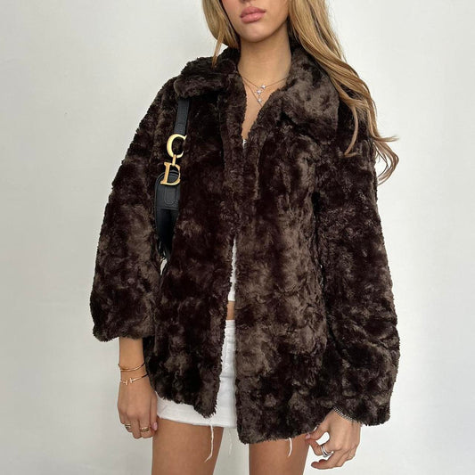 Vintage 2000’s brown faux fur jacket