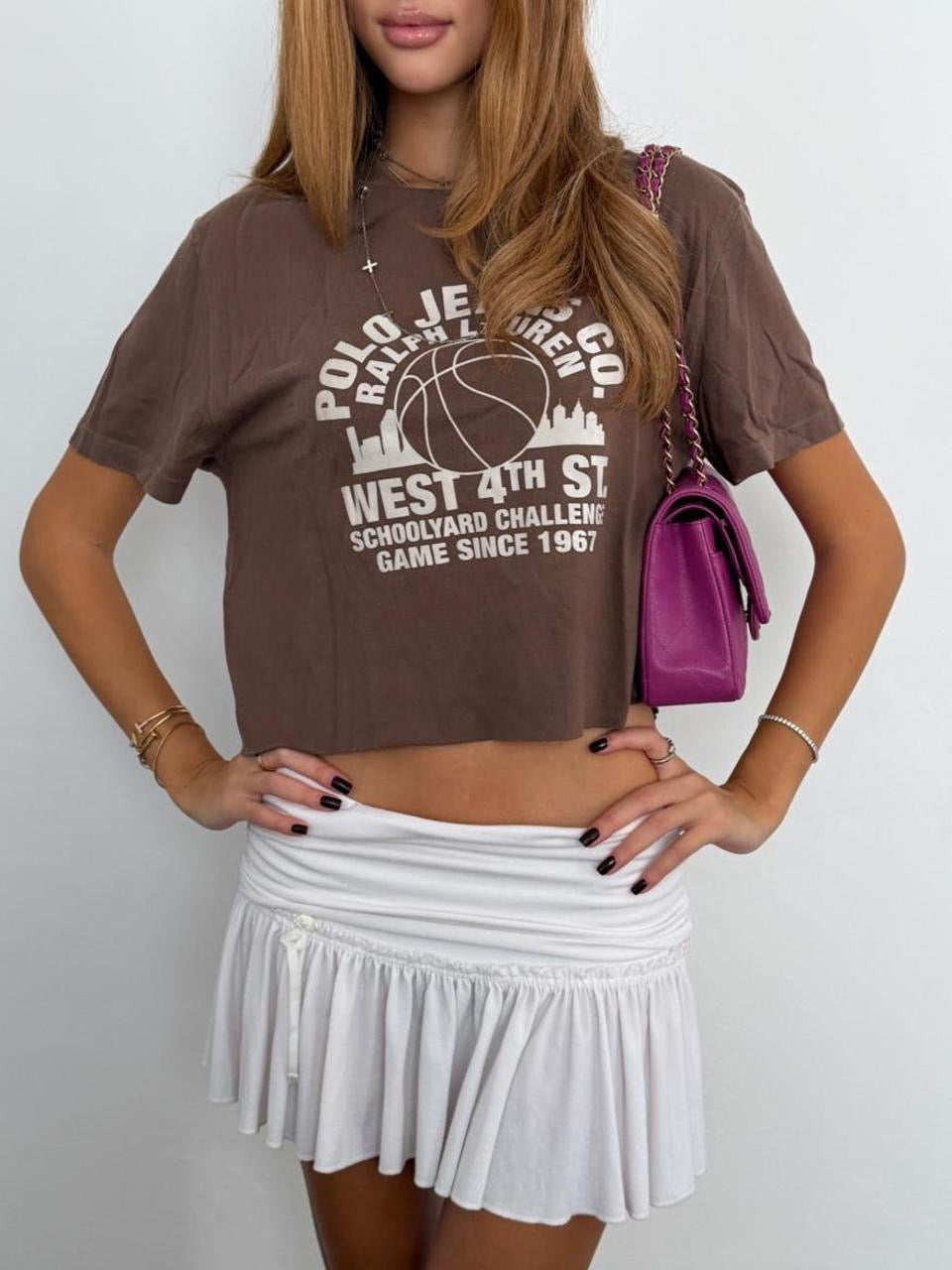 Vintage 00’s Ralph Lauren brown relaxed baby tee