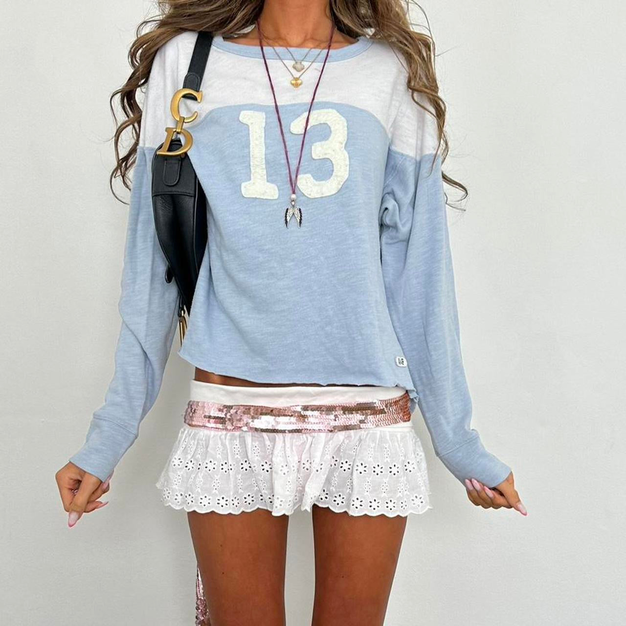 Vintage Abercrombie and Fitch baby blue jersey top
