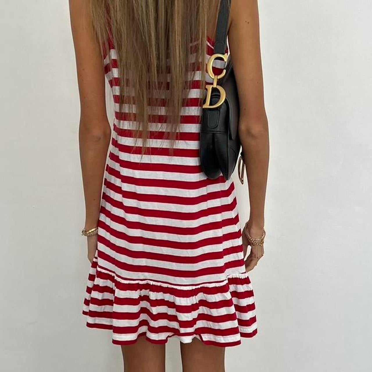 Vintage 00s red striped mini dress