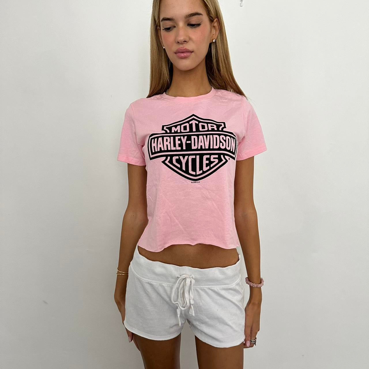 Vintage pink Harley Davidson baby tee