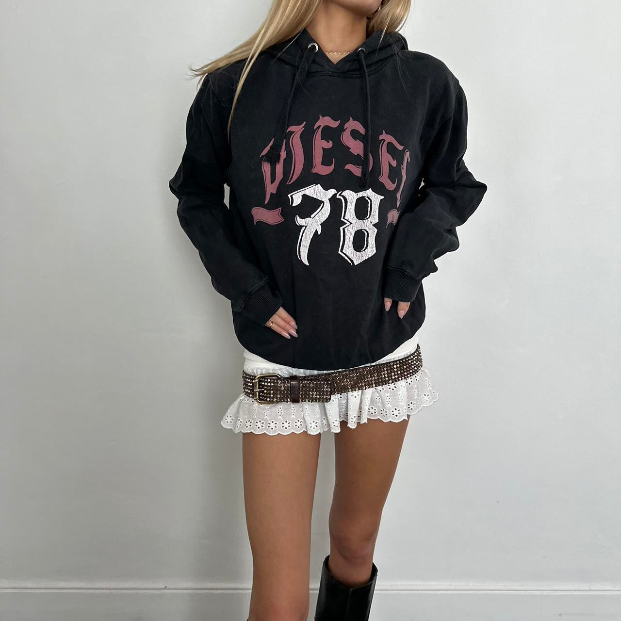 Vintage 90’s Diesel gothic letters hoodie