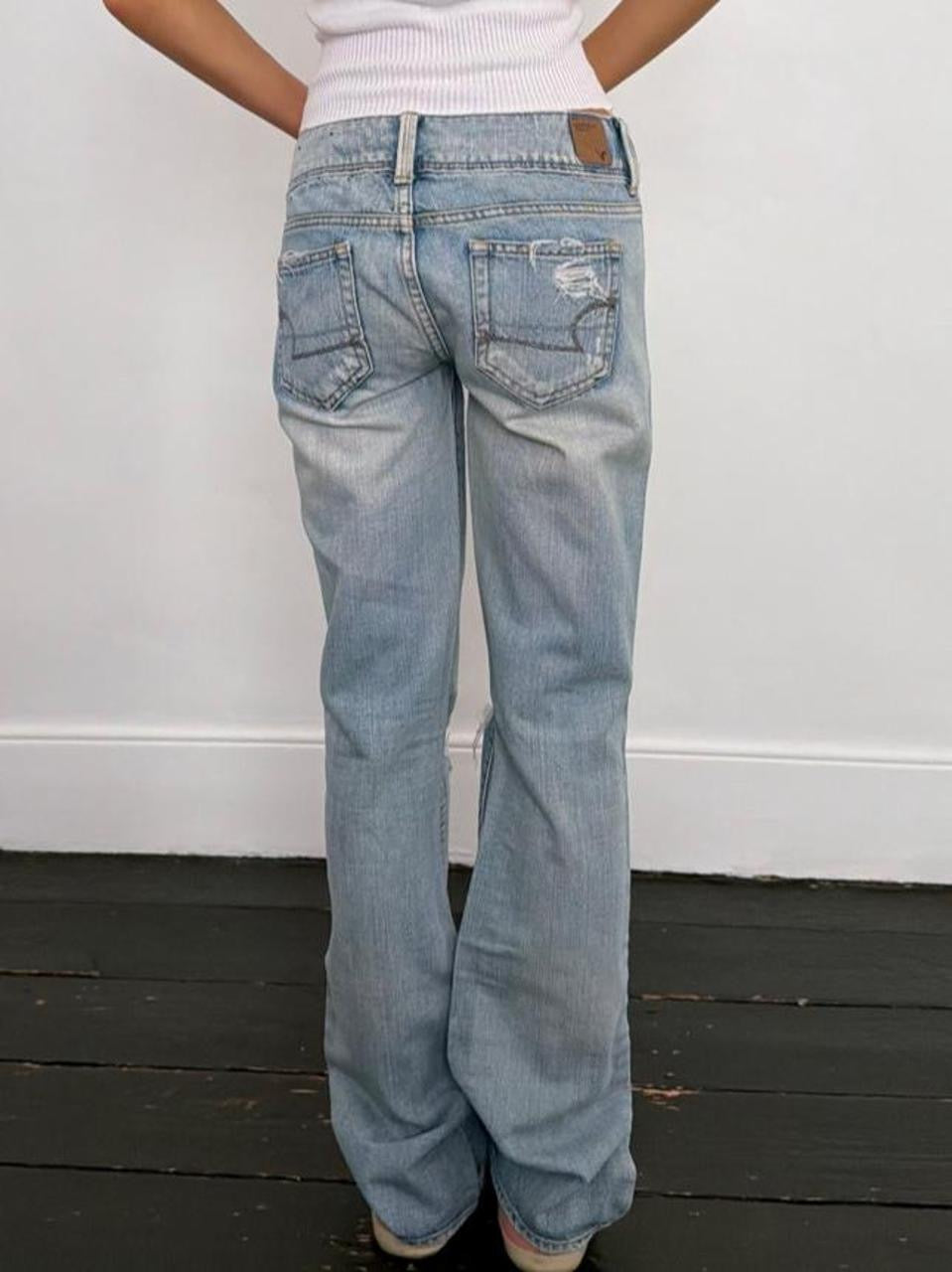 Vintage 00s distressed low rise bootcut jeans