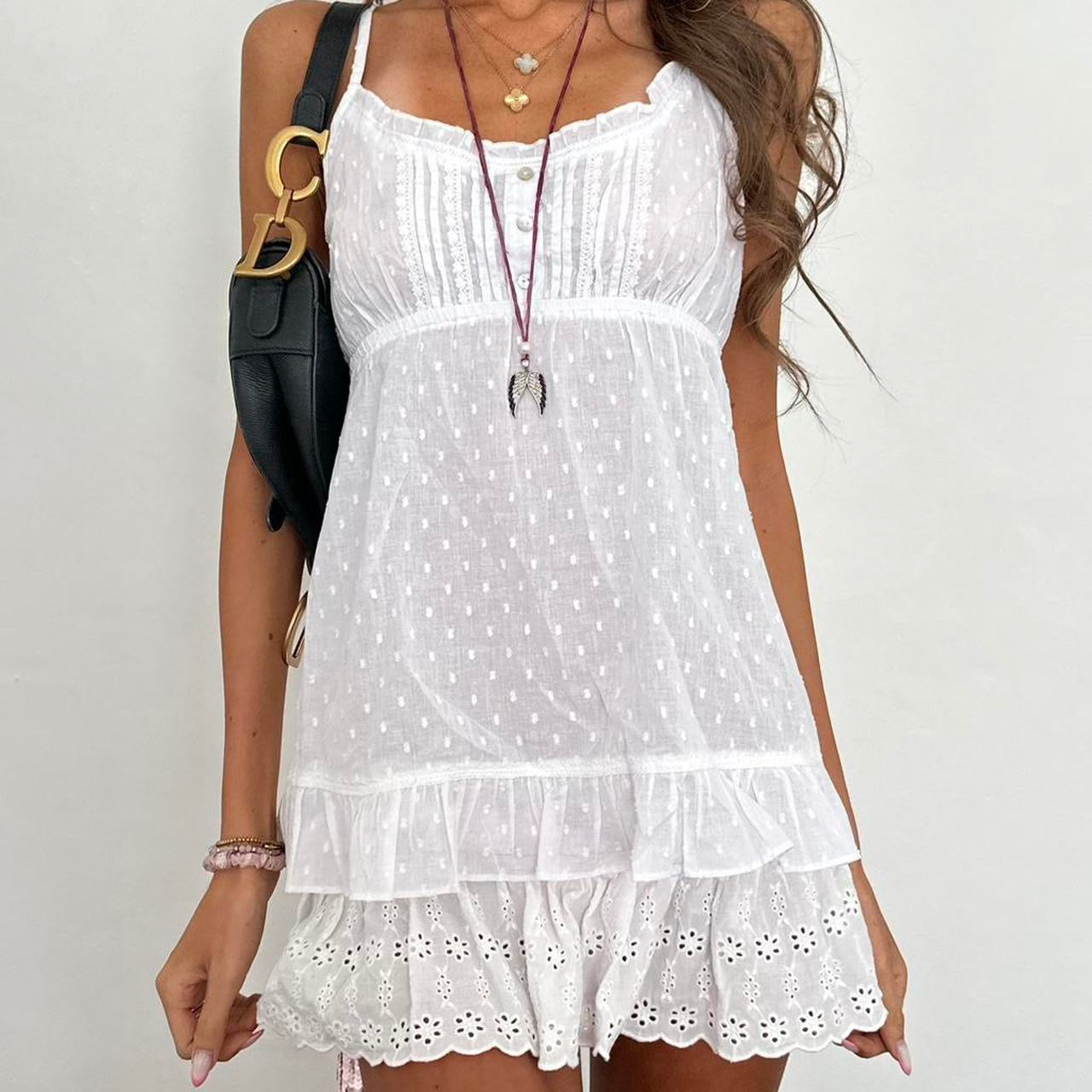 Vintage 00s white boho top