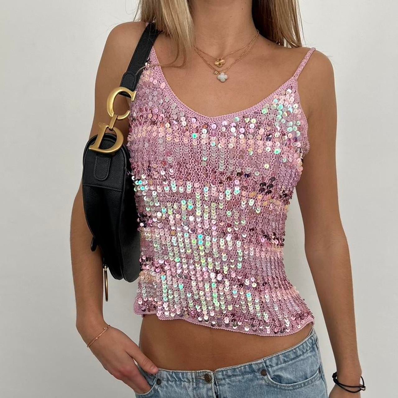 Vintage 90’s pink sequin top