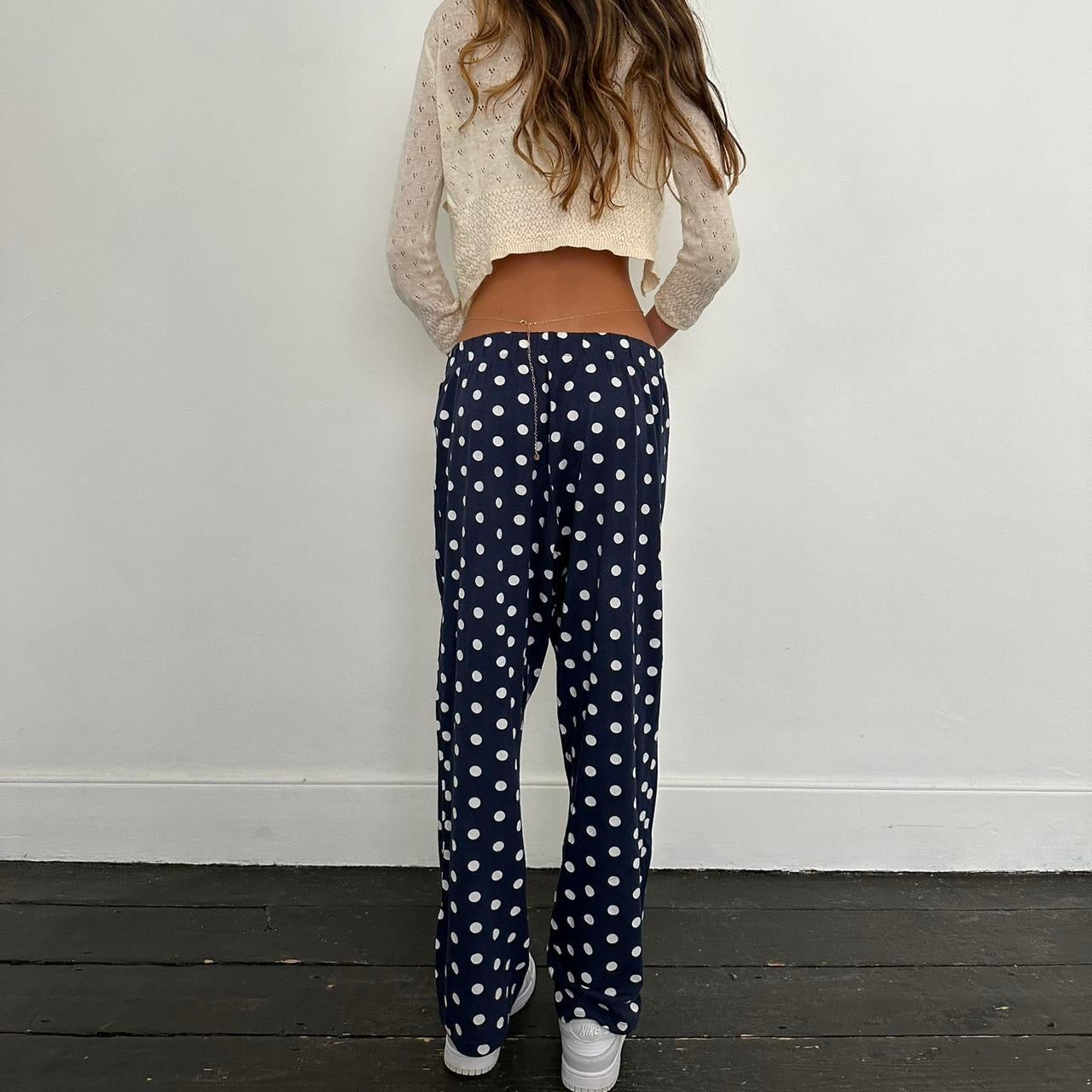 Vintage blue polka dot pants