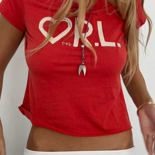 Vintage Ralph Lauren red heart baby tee