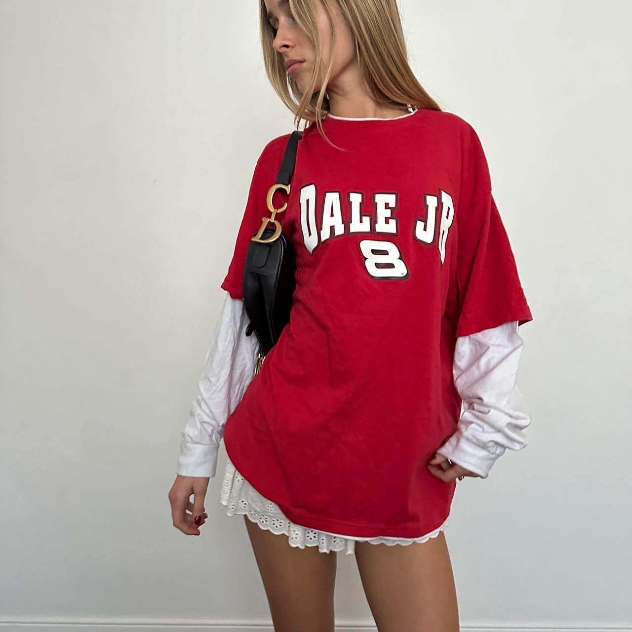 Vintage red double layered skater sleeves top