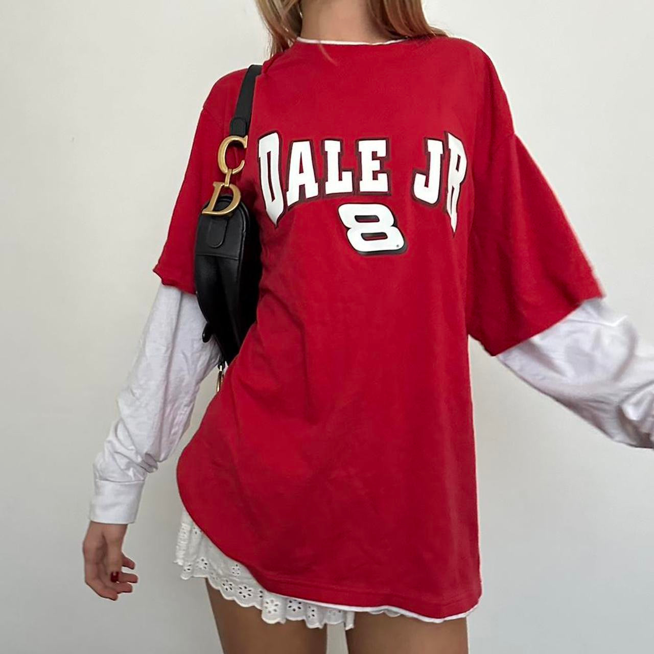 Vintage red double layered skater sleeves top