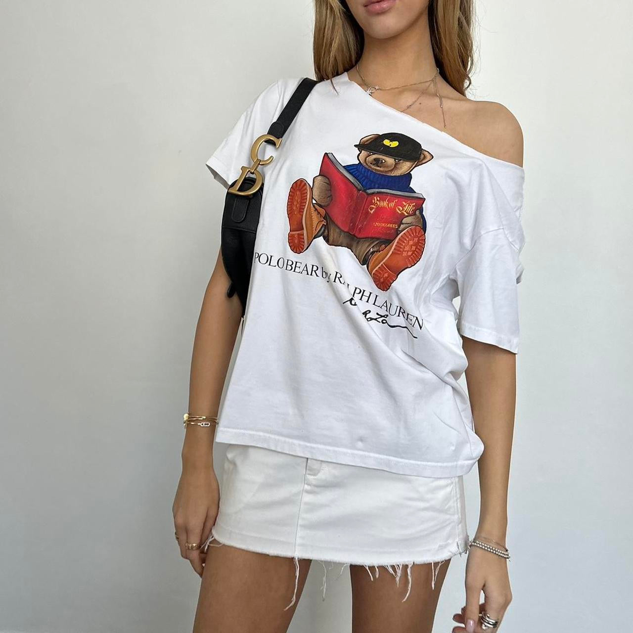 Vintage Ralph Lauren teddy bear off the shoulder T-shirt