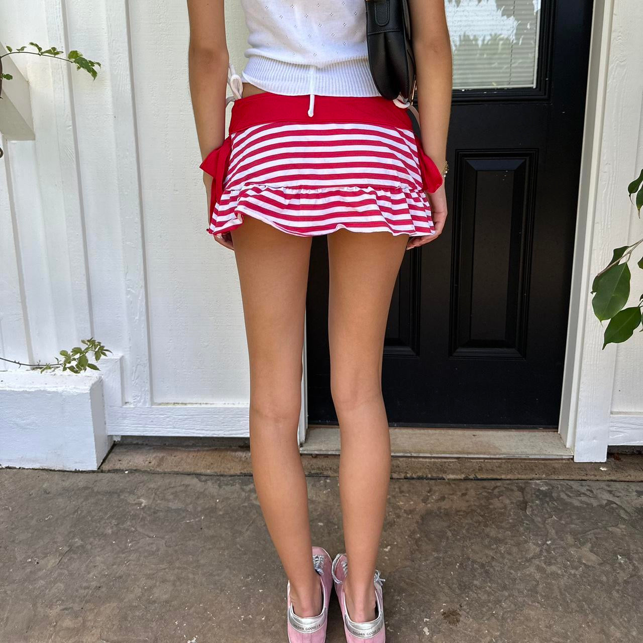 Vintage 90’s red stripe mini skirt