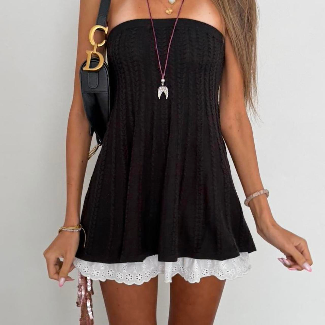 Vintage 90’s black knit strapless top