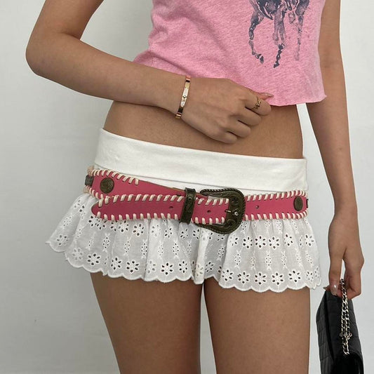 Vintage 90’s leather pink belt