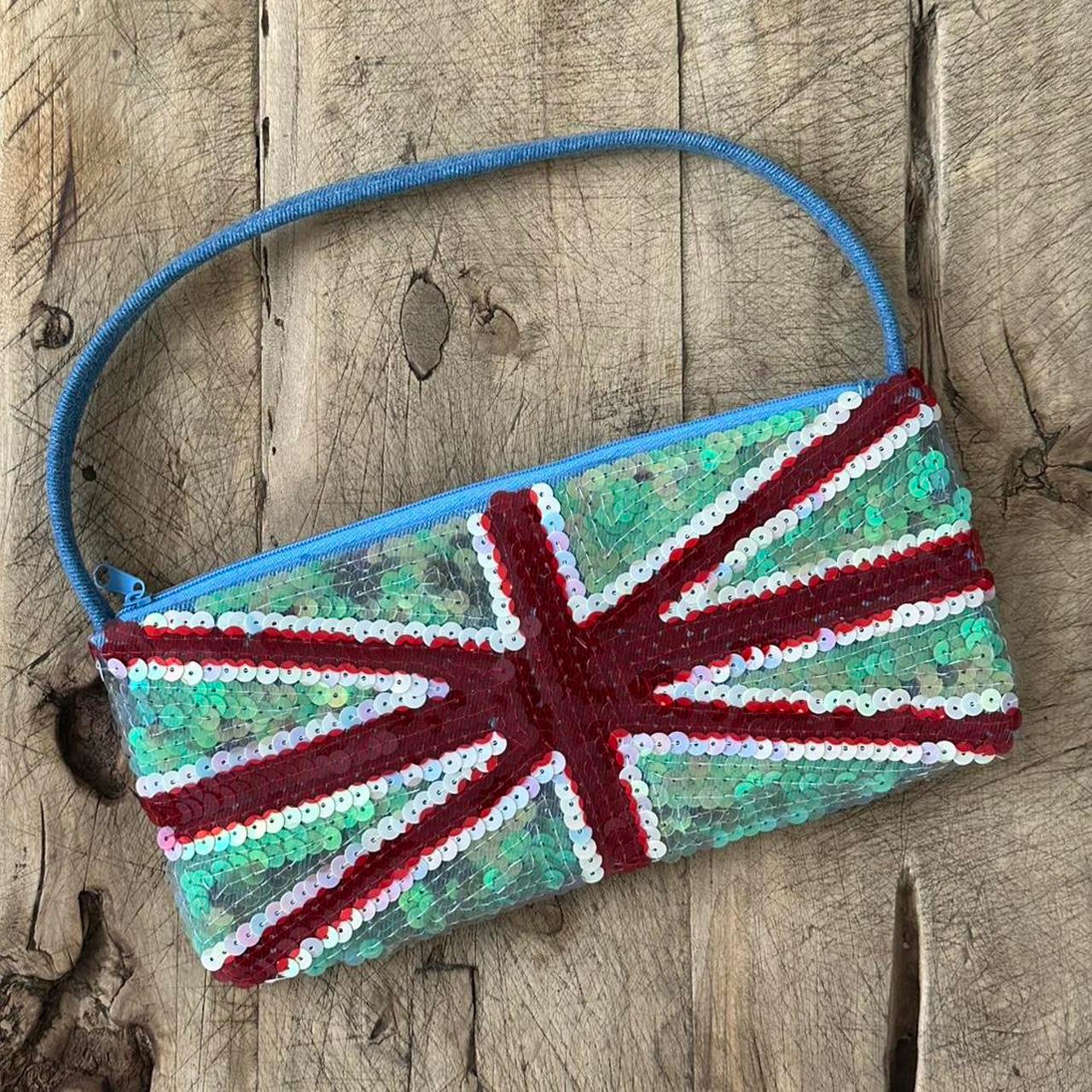 Vintage 00’s Union Jack sequin embellished mini purse