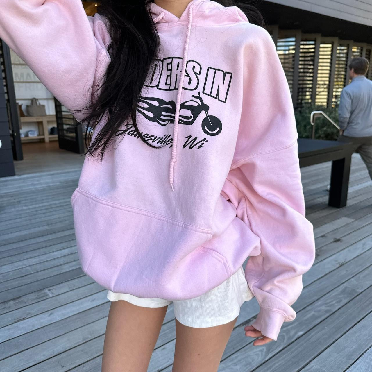 Vintage 90’s motorbike pink rare hoodie