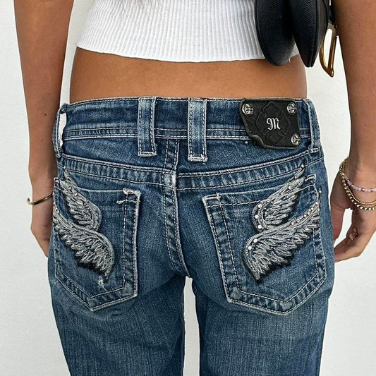 Vintage 00s angel wing bootcut jeans