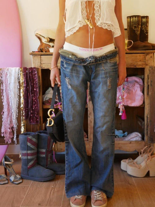 Vintage 00’s boyfit blue jeans