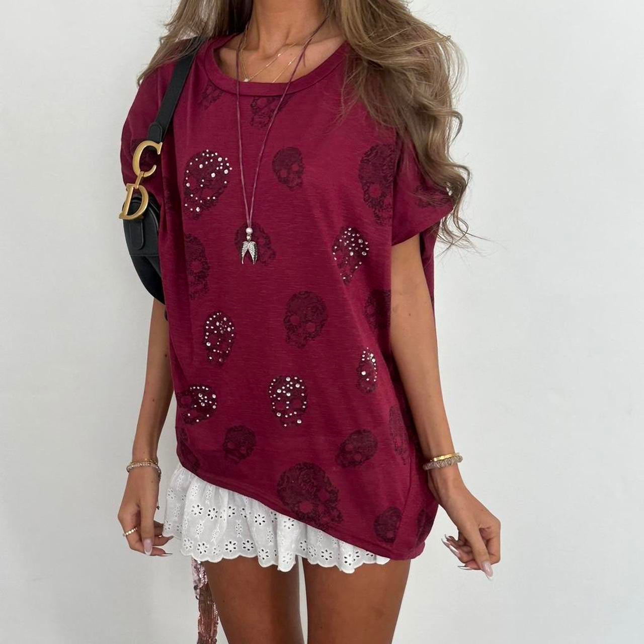 Vintage 00s skull pattern top