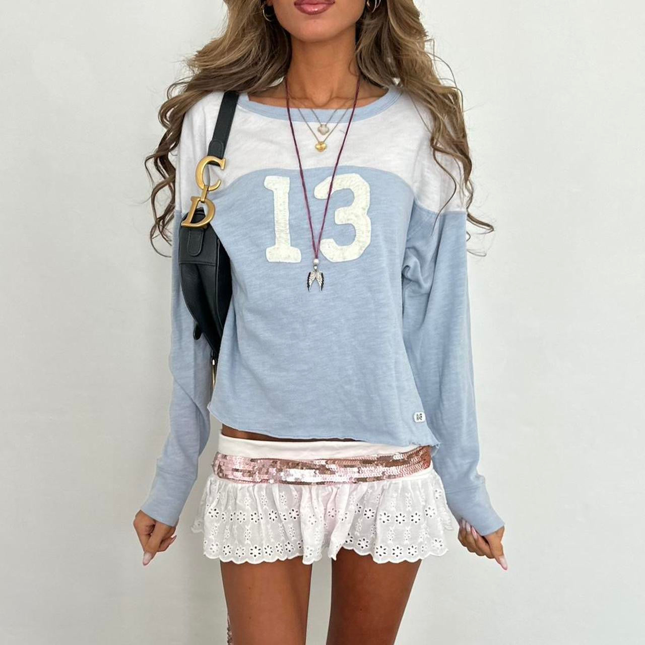 Vintage Abercrombie and Fitch baby blue jersey top