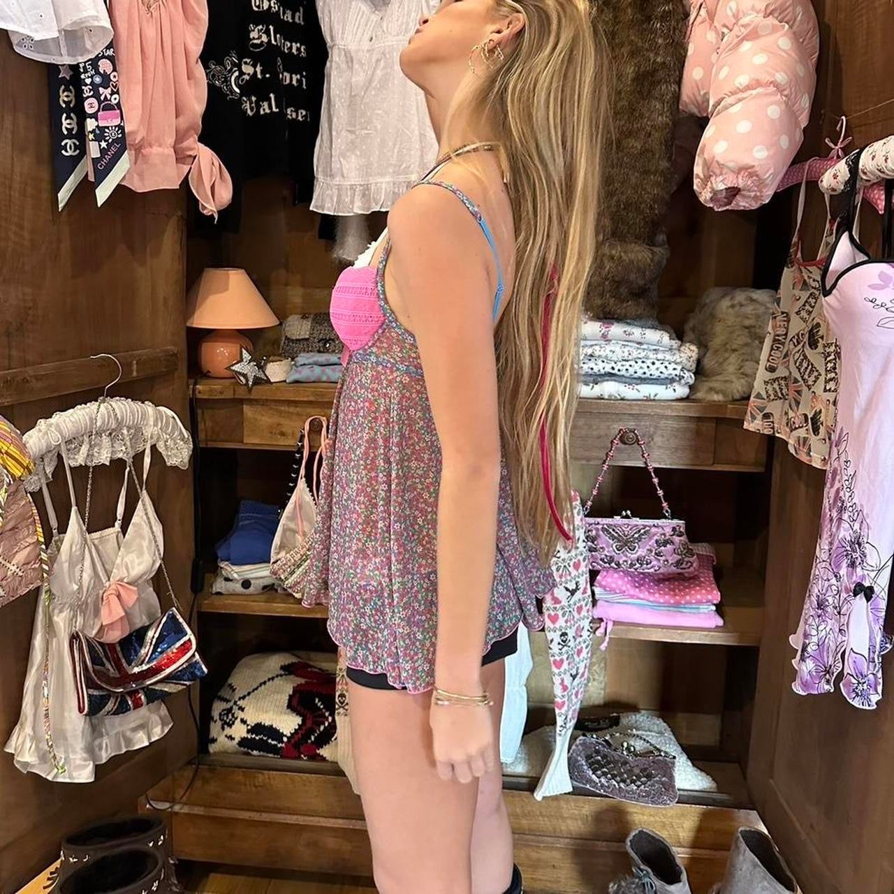 Vintage Victoria’s Secret pink floral cami top