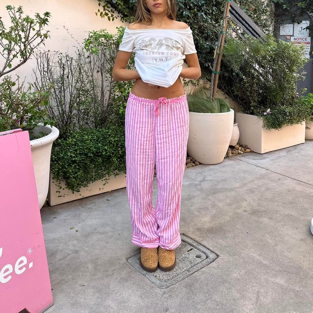 Vintage Victorias Secret pink pinstripe pants 🩷