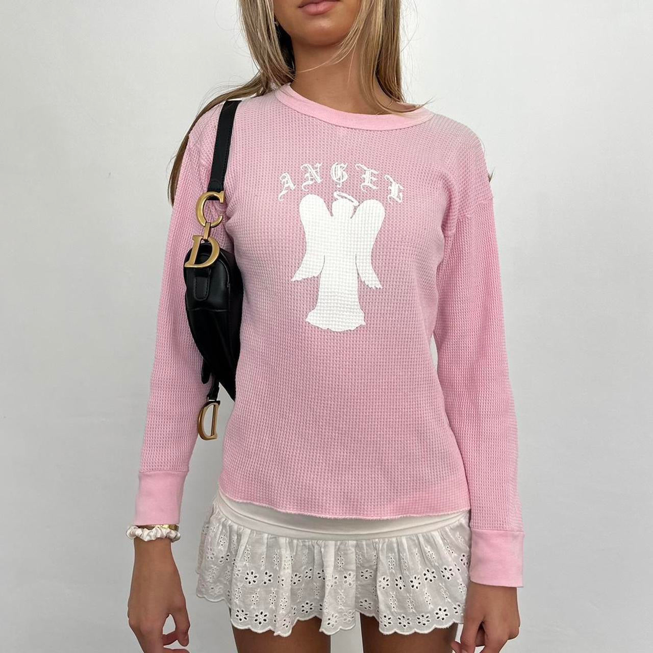 Vintage 90’s pink angels Los Angeles waffle long sleeve top