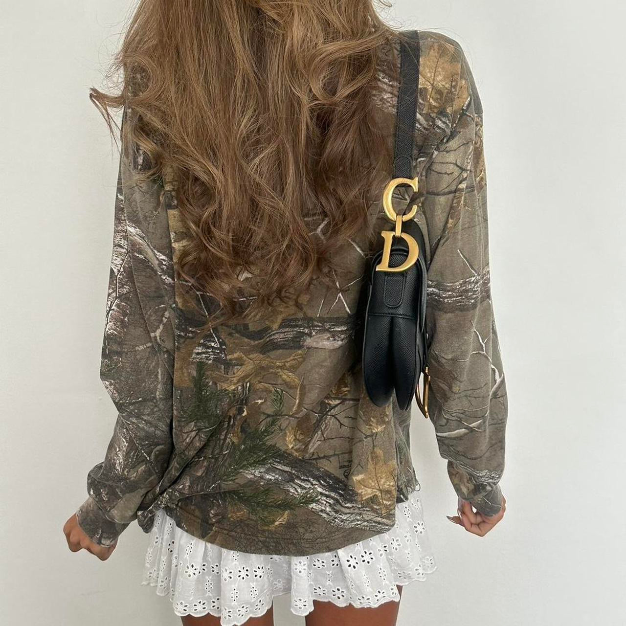 Vintage 00s camouflage soft long sleeve top
